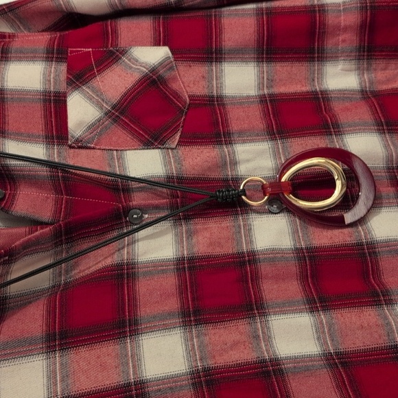 Scotch And Soda Red Plaid Button-Up Shirt - Picture 3 of 4